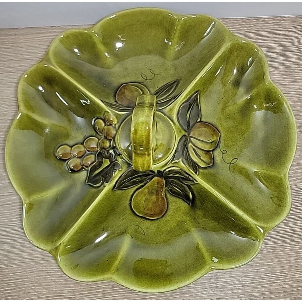 Los Angeles Pottery Tray Mid-Century Divided Tray Pottery‎ Vegetable Dish VTG
